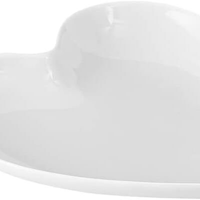 9 Inches Single Color Series Heart Shape Ceramic Dinner Plates(1 Piece)-White