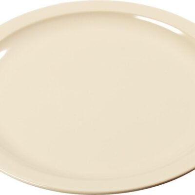Reusable Plastic Plate Dessert Plate for Home and Restaurant, Melamine, 6.5 Inches, Tan