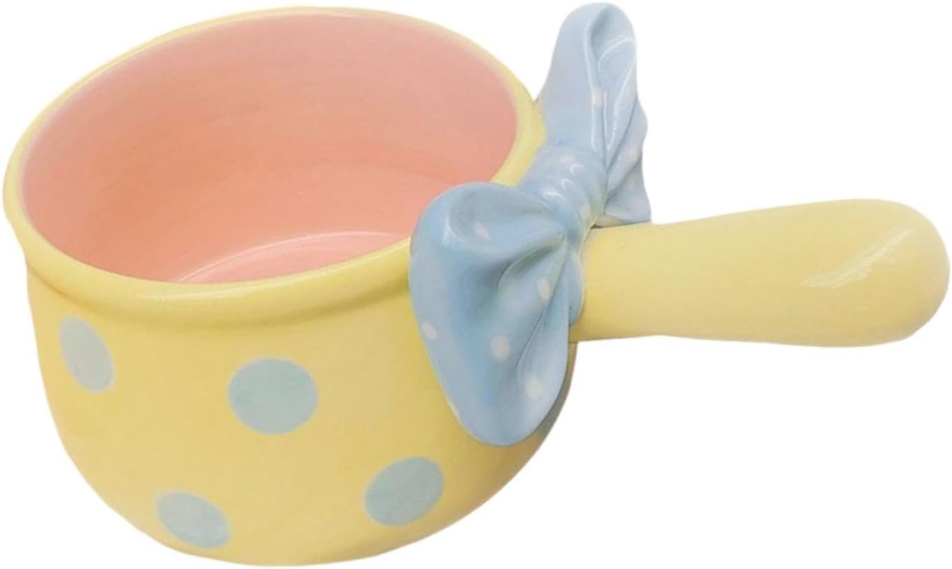 Instant French Onion Soup Bowl Single Handle Ceramic Soup Crock for Restaurant Home Salad Chilli Beef Stew Pasata, Yellow