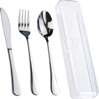 Travel Utensils With Case, Stainless Steel Reusable Portable Utensils Set With Case,  Travel Silverware Set