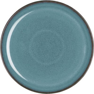 e Dinner Plate - 10.25in Single Large Dinnerware, Lunch Plates For Everyday Use - Blue Ceramic Stoneware Tableware - Dishwasher & Microwave Safe - Scratch Resistant